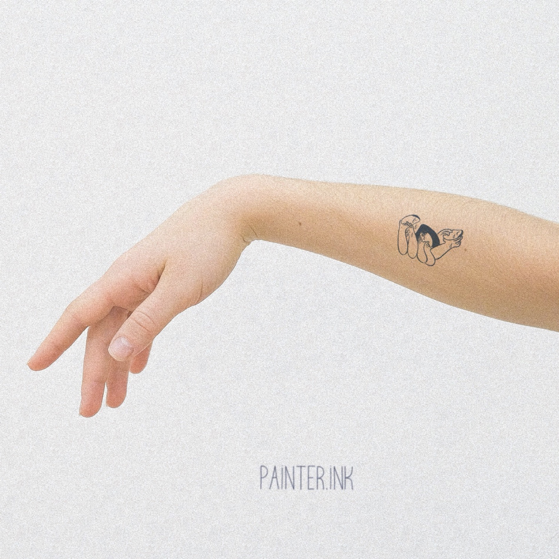 Crying Woman temporary tattoo on skin