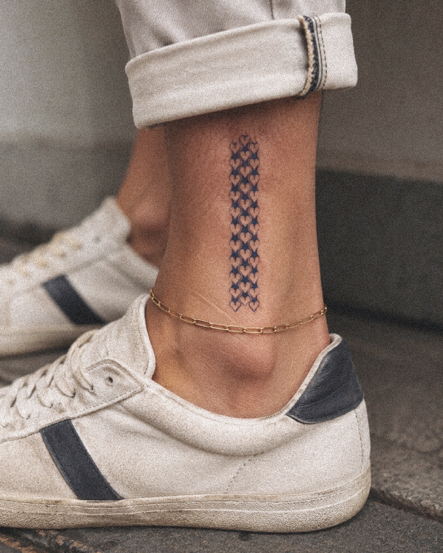 Sheet with Stripes temporary tattoo on skin