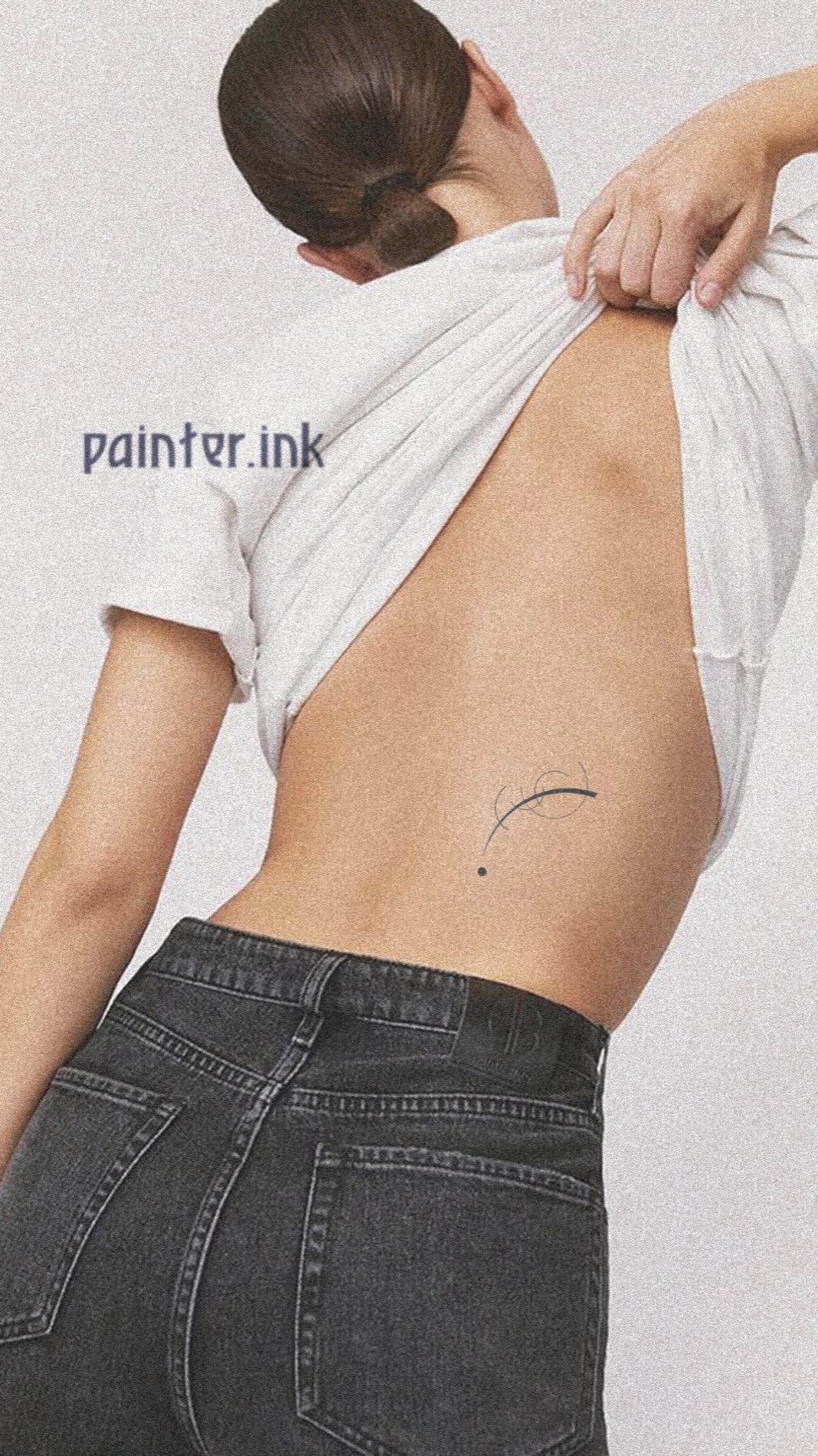 Free Curve to the Point temporary tattoo on skin