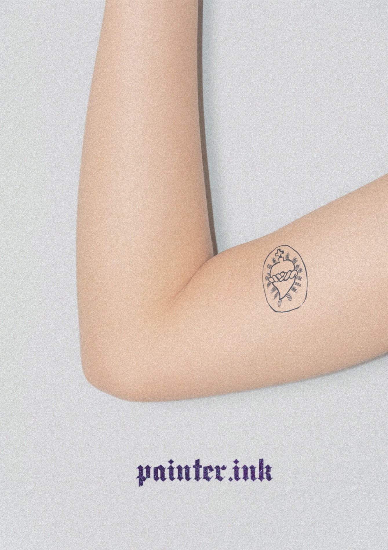 Sacred Heart temporary tattoo on skin