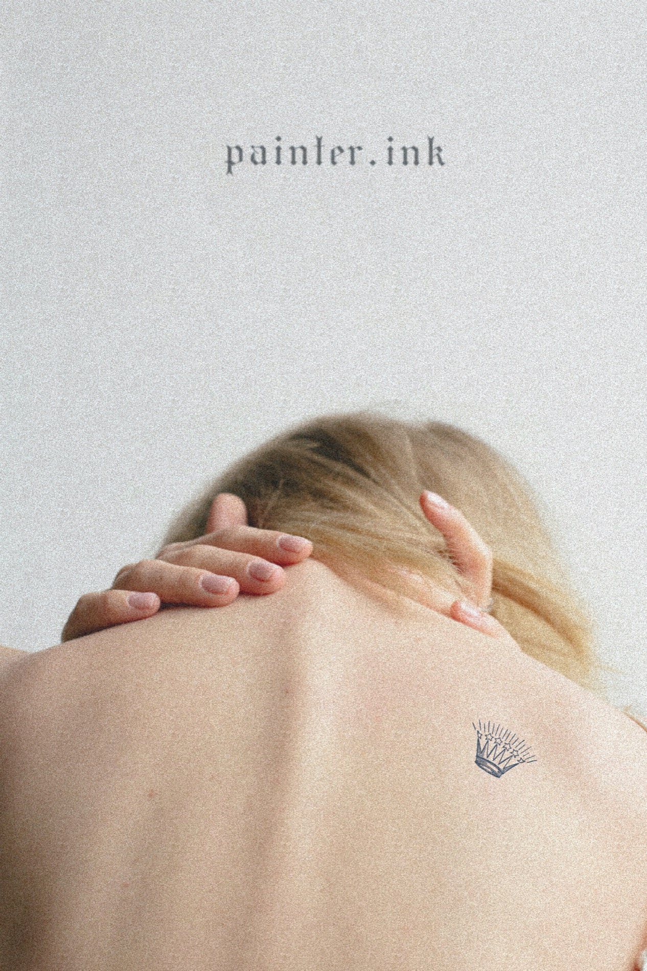 Vintage European Style Crown temporary tattoo on skin