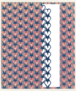 Blad met banenpatroon van harten (1750–1900)