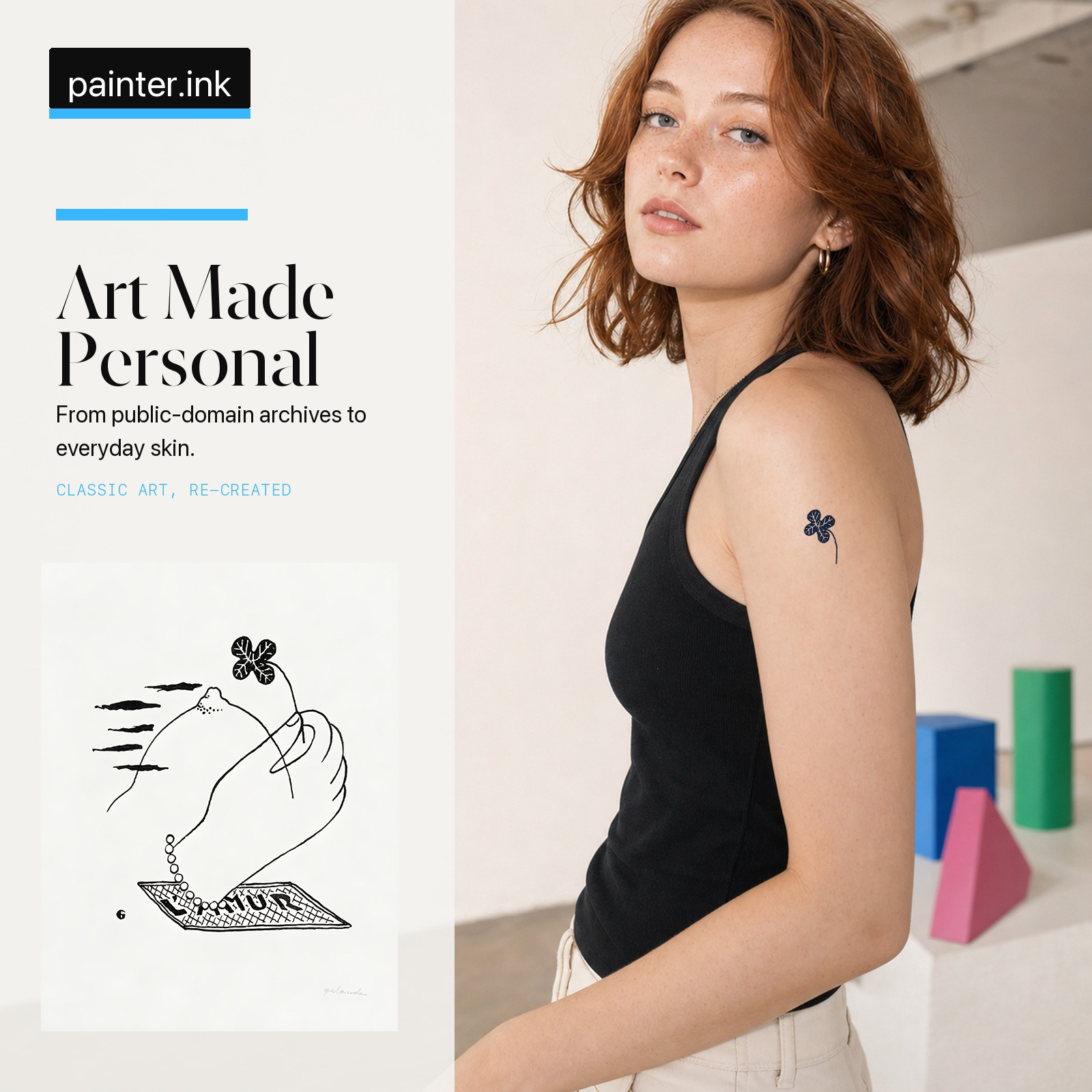 Art Made Personal temporary tattoo campaign visual