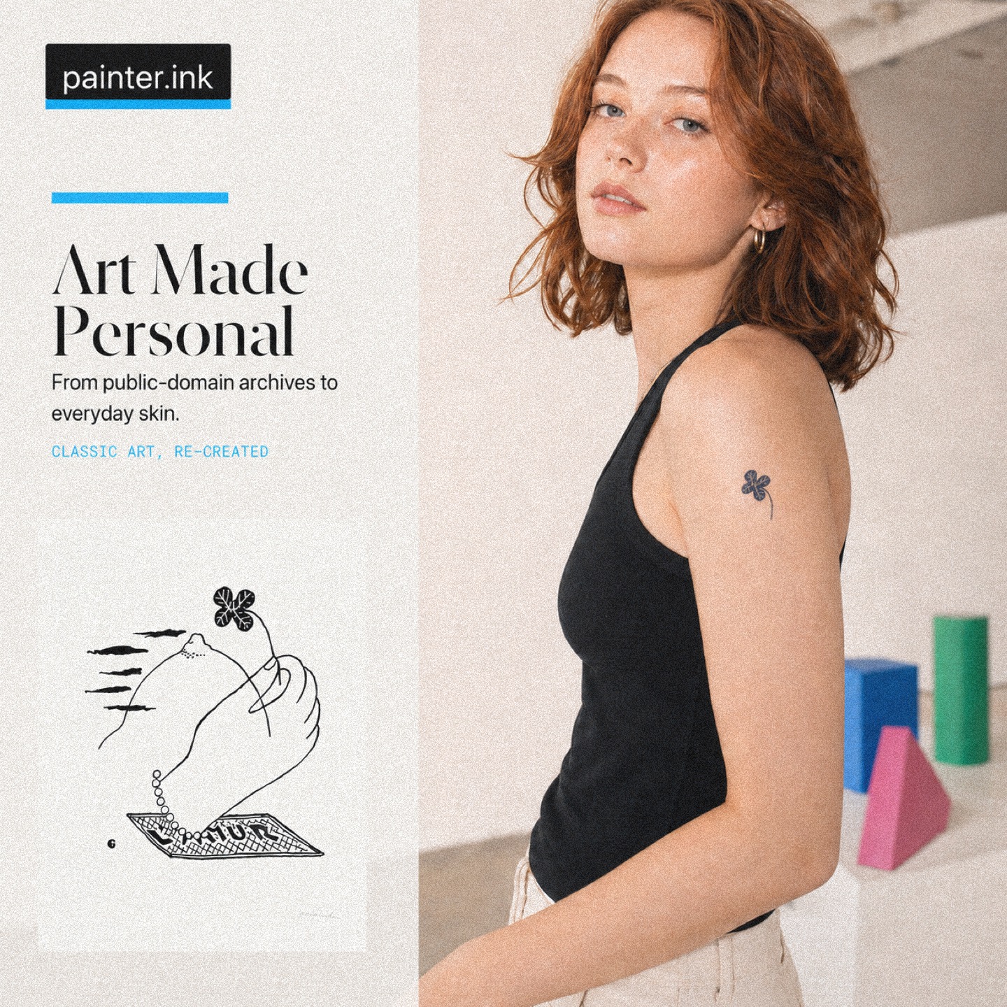 Art Made Personal temporary tattoo campaign visual